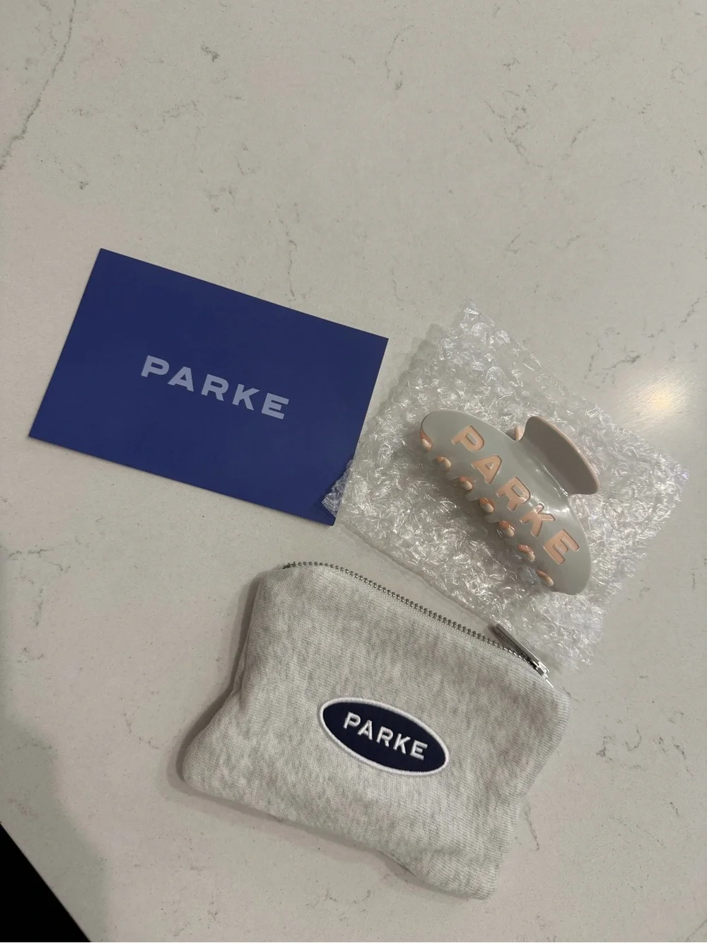 PARKE Two-Tone Light Blue & Peach Hair Claw Clip